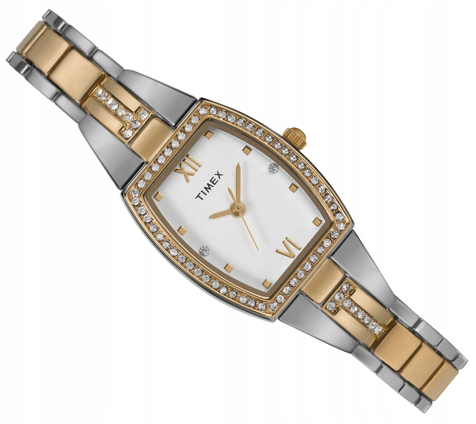 Dámské Bižuterní Dvoubarevné Hodinky Timex Main Street TW2W95800 Zirkony