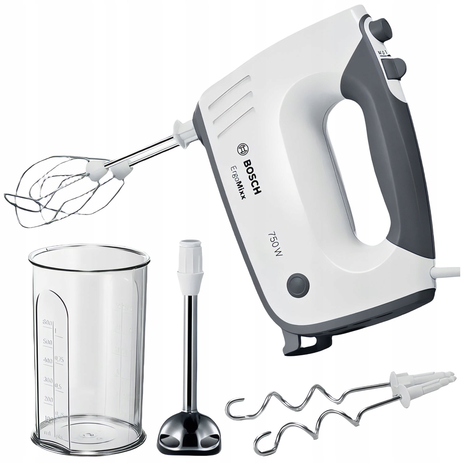 Bosch Ručný mixér Kuchynský robot 750 W ErgoMixx MFQ37470 Hrnček Mixér