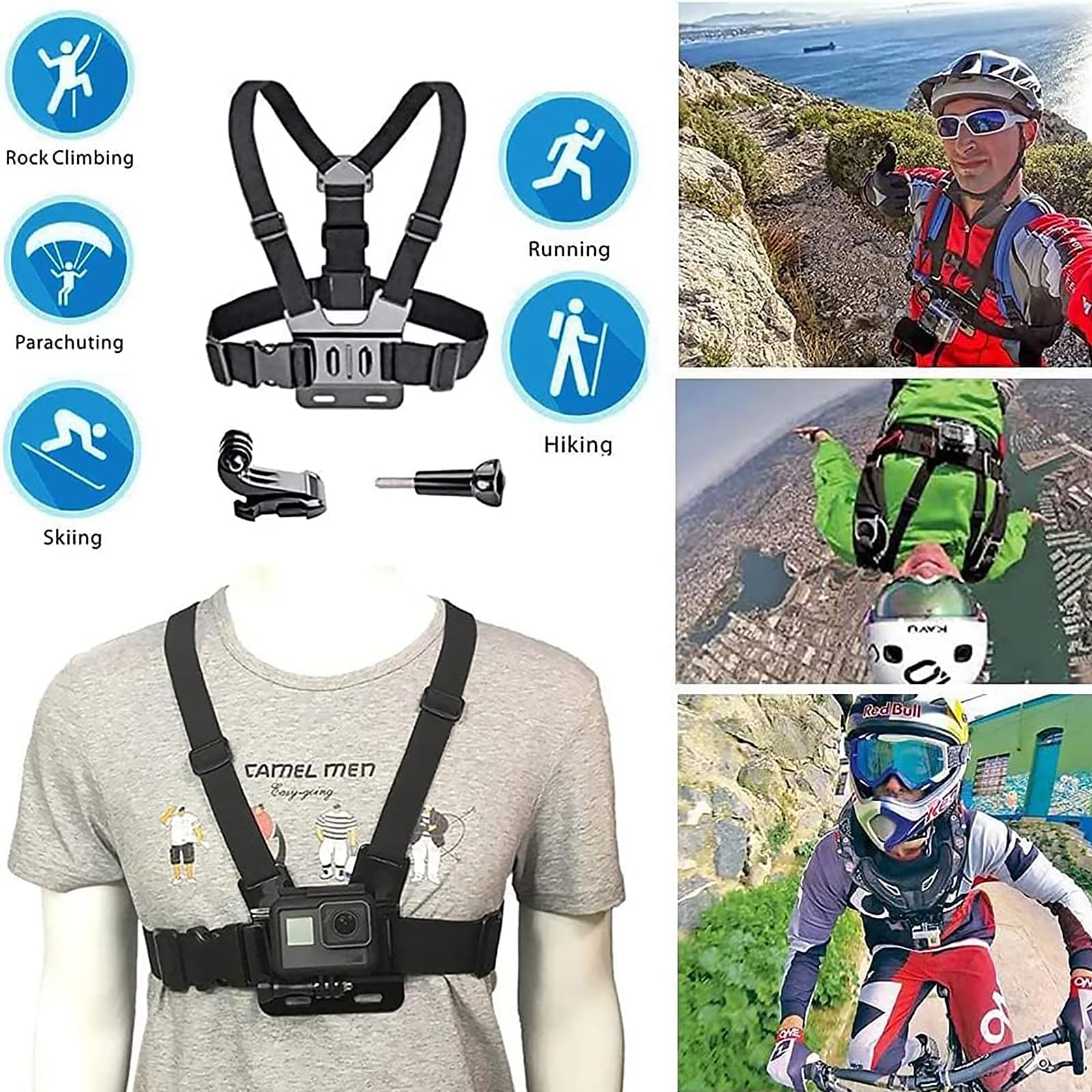 Uchwyt Na Klatkę Piersiową Do Kamer Sportowych GoPro DJI Chesty TEKCAM — miniatura 7