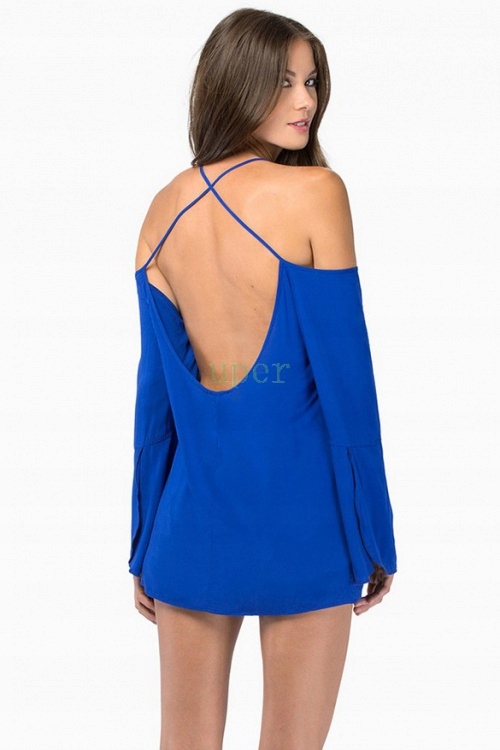 TOP KOSZULKA CIENKIE RAMIĄCZKA NIEBIESKI S 24h