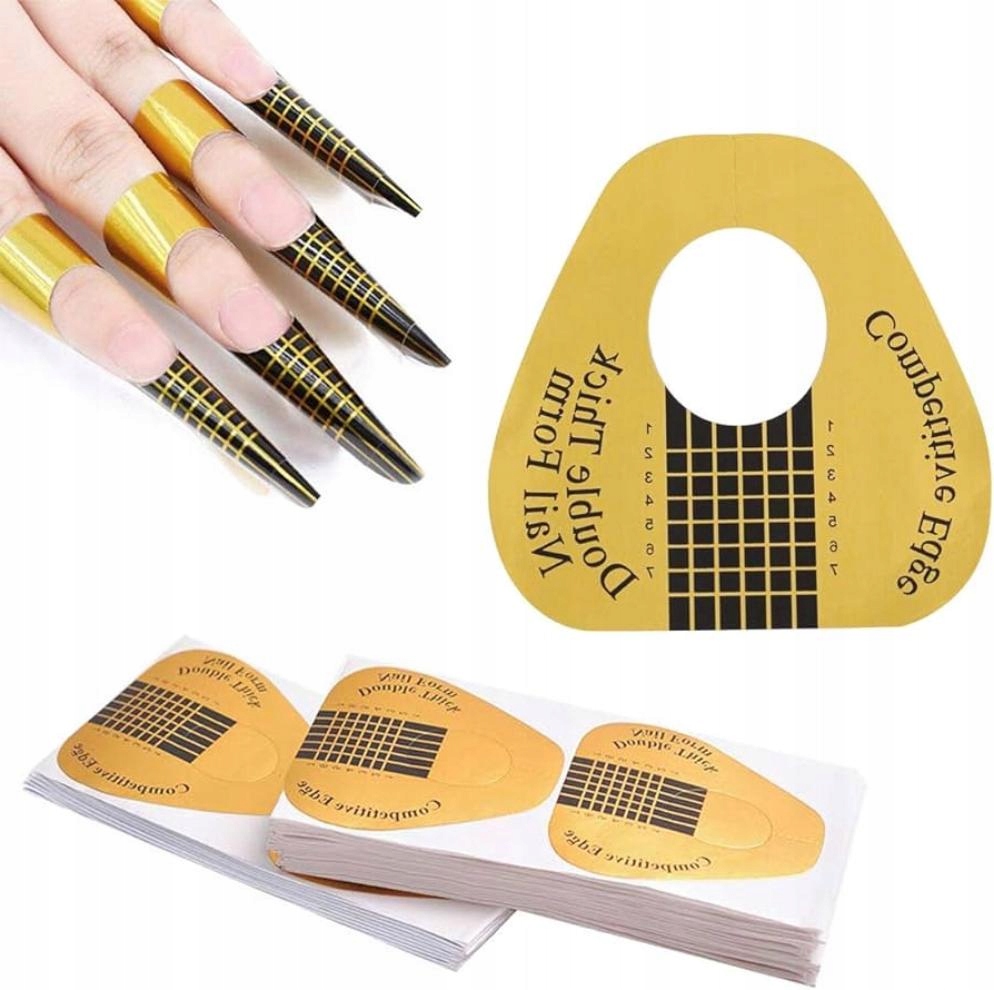 Szablon Formy Do Przedłużania Paznokci Manicure Żelu Akrylu ZŁOTE 100 szt. Kod producenta 5903802816303