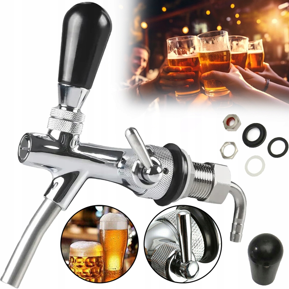 Pivní Kohout, Nastavitelný Závit G5/8, Chromovaný Kohoutek Na Pivo, Do Baru