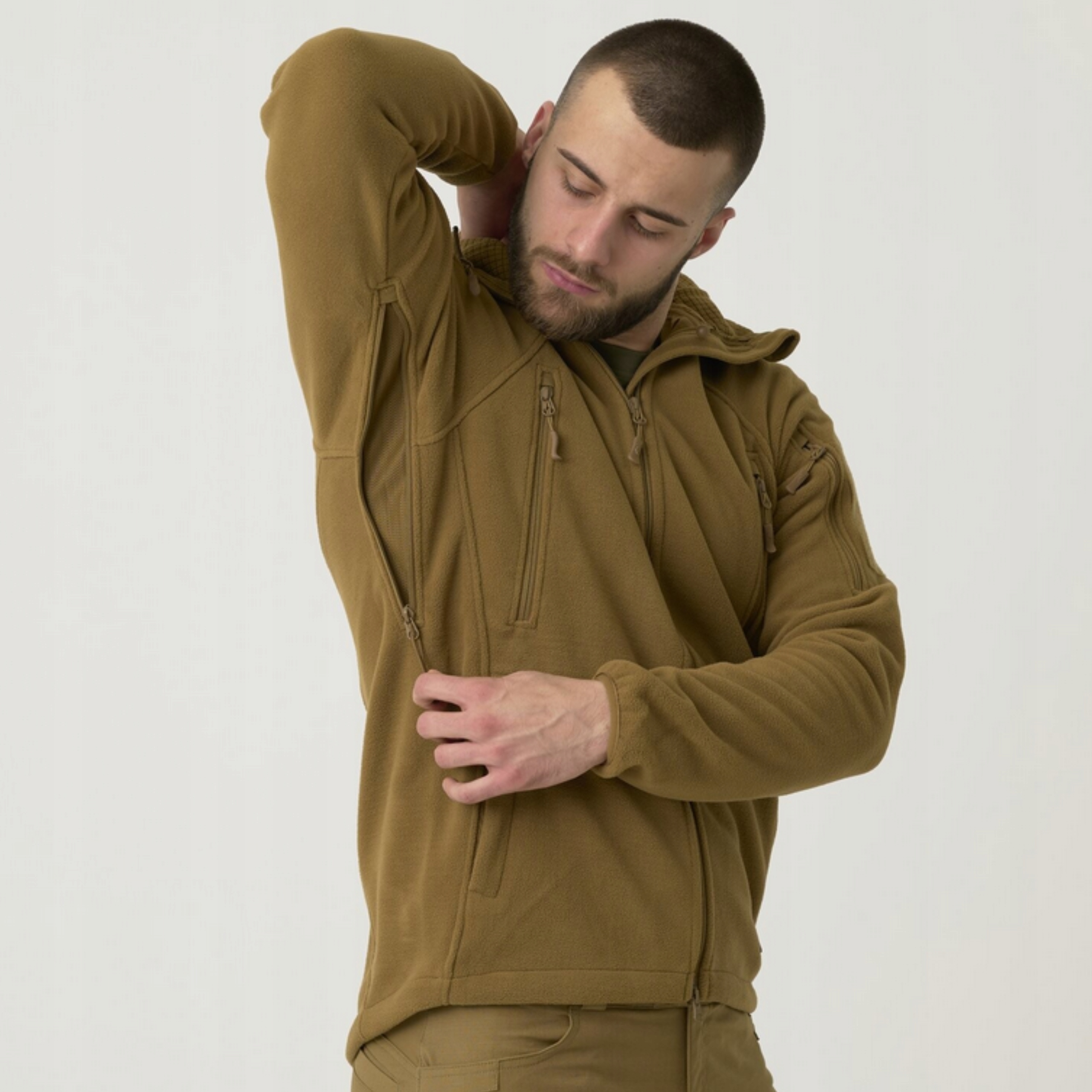 BLUZA MĘSKA Z KAPTUREM POLAR ROZPINANY HELIKON PATRIOT MK2 SZARA GREY L Waga produktu z opakowaniem jednostkowym 0.86 kg