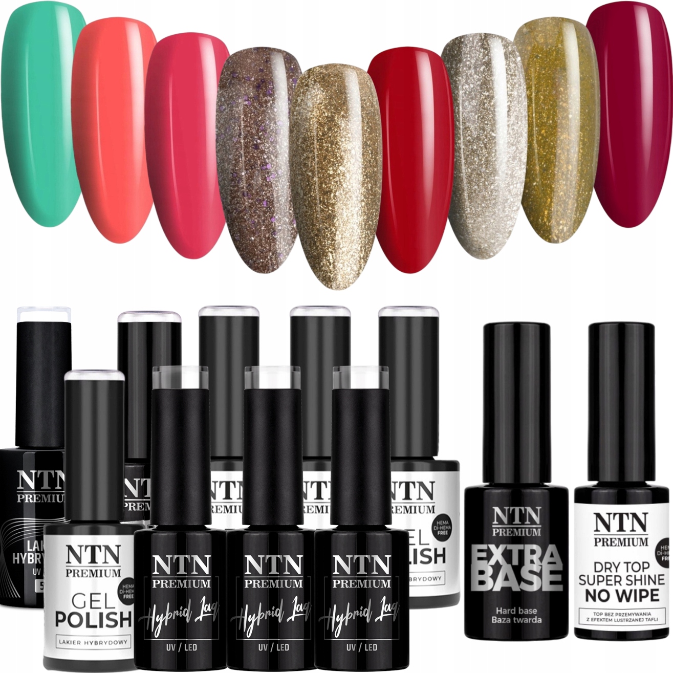 9x Hybridní lak Ntn 5g Celebration Collection Báze Top Set