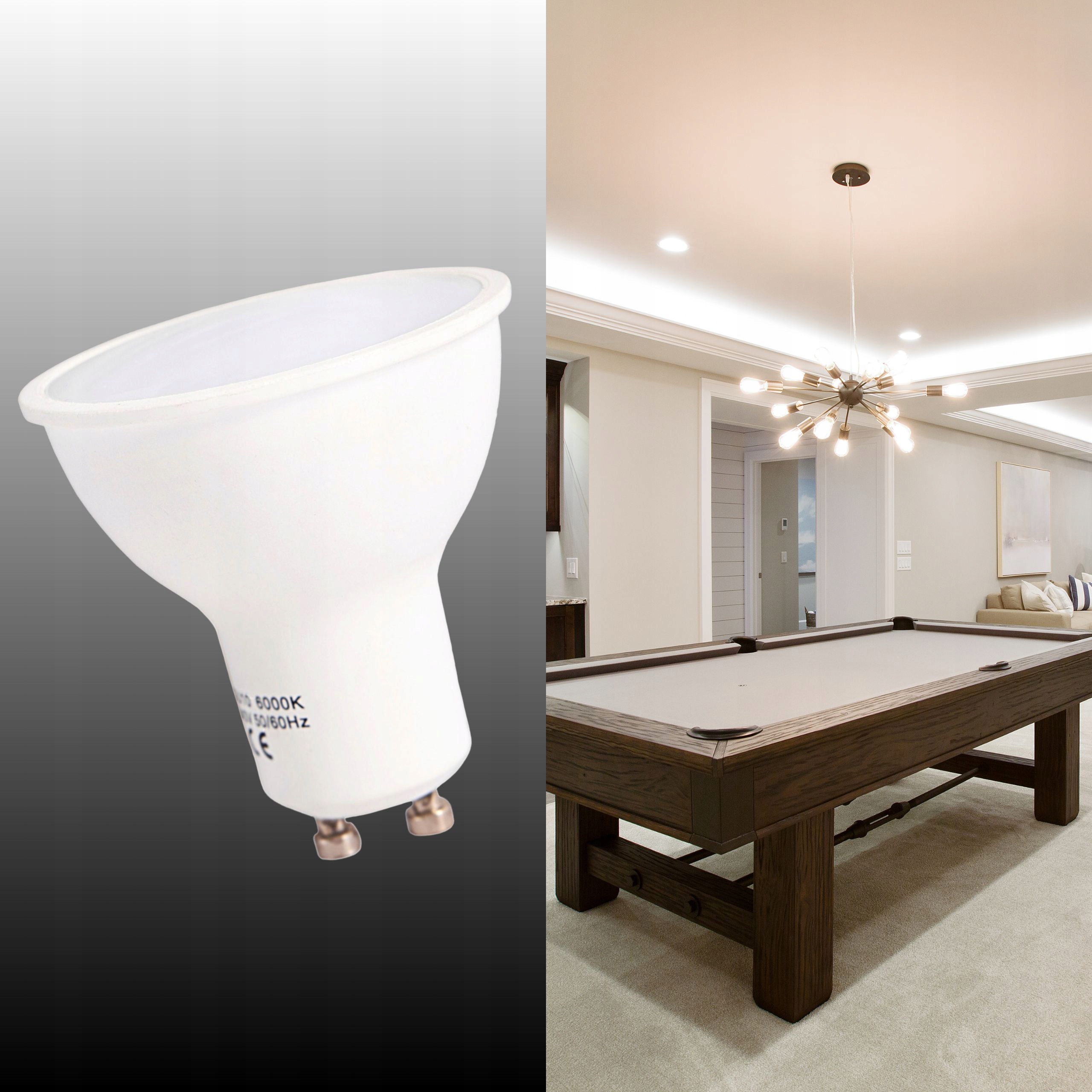 ŻARÓWKA LED GU10 8W = 70W BARWA CIEPŁA 3000K NIEMRUGAJĄCA WYDAJNA Rodzaj LED