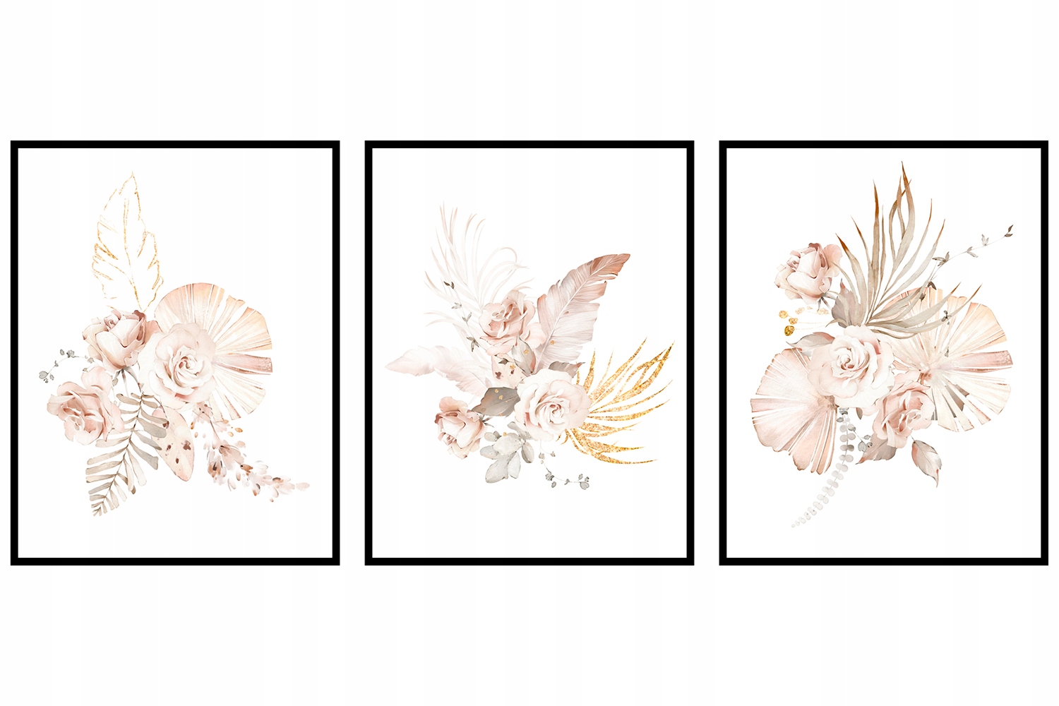 

Rośliny kwiaty bukiet trawa plakat 3szt 50x70cm