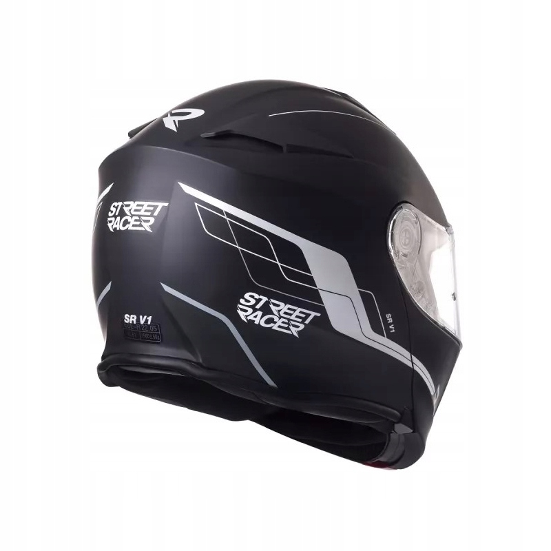Szczękowy kask motocyklowy Street Racer SR V1 czarno-biały Rozmiar: S Producent inny
