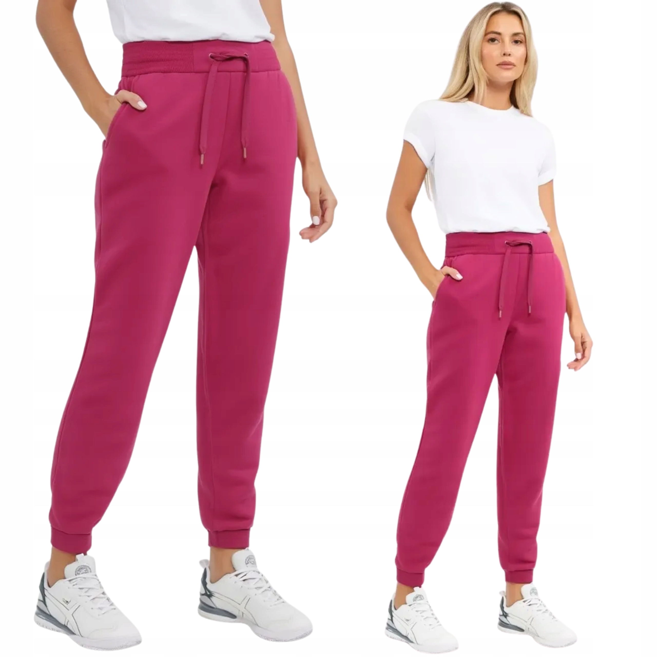 Spodnie Dresowe Damskie Bawełniane 4F Sportowe Joggery Kieszeń XXL