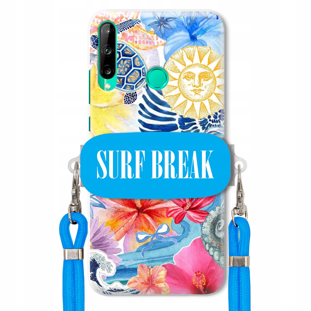 Puzdro pre Huawei P40 Lite E Vodítko Crossbody Blue Držiak Surf Break Lata