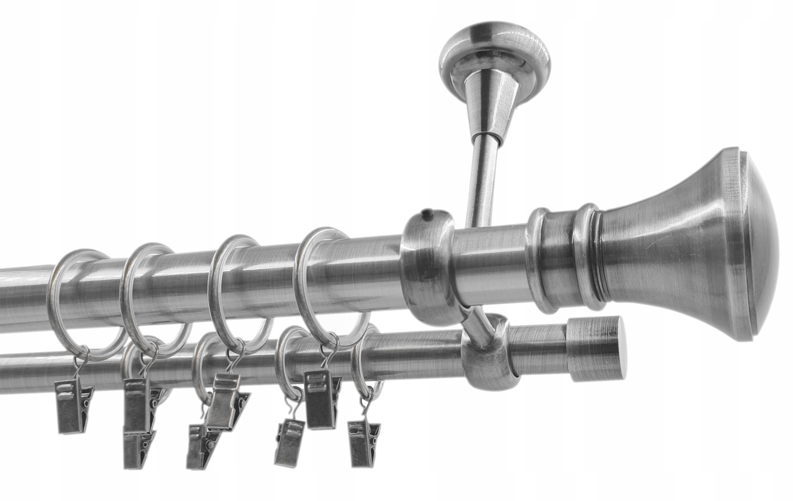 Garnýž dvojitá stropní kartáč nikl mix koncovek Imperia Deco 25+19 mm 200 cm