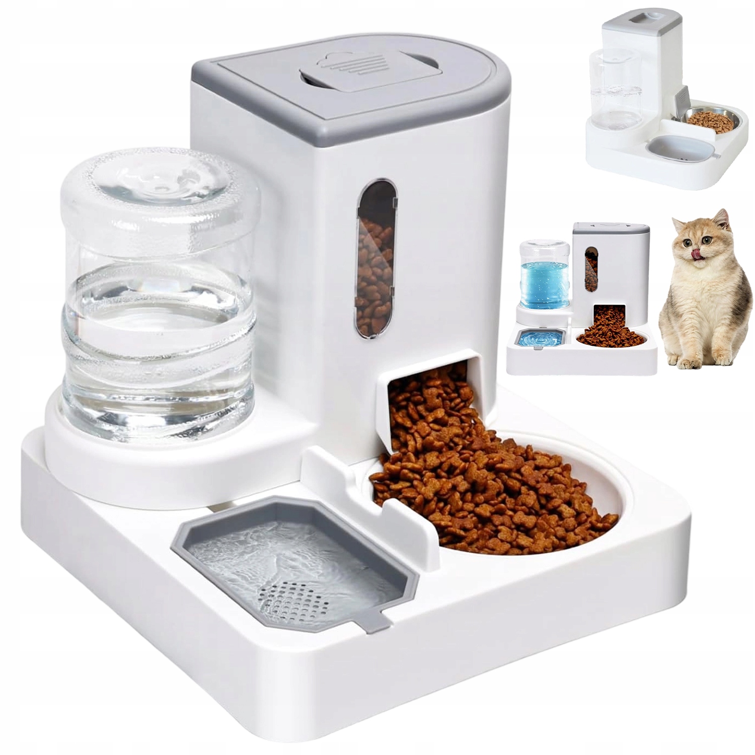 Levně Krmítko S Opilkou 2 V 1 Pro Kočky A Psy S Průhledným Zásobníkem