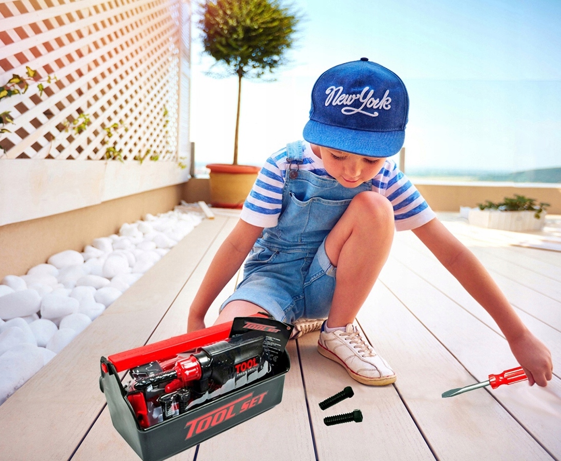 Zabawkowa SKRZYNKA Z NARZĘDZIAMI dzieci MŁOTEK ŚRUBKI Mały Majsterkowicz Marka Stator