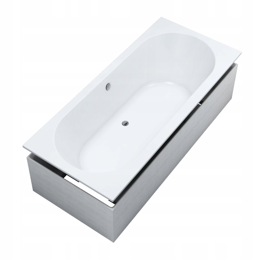 Akrylová vana Celestia 170 x 75 cm obdélníková s nosičem, bílá