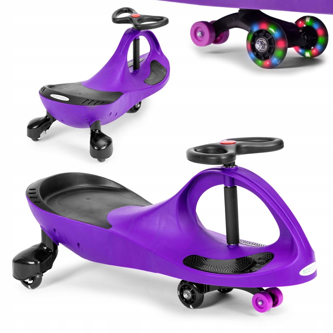 Jeździk Grawitacyjny Pojazd Dla Dzieci Koła Led Fioletowy Ecotoys