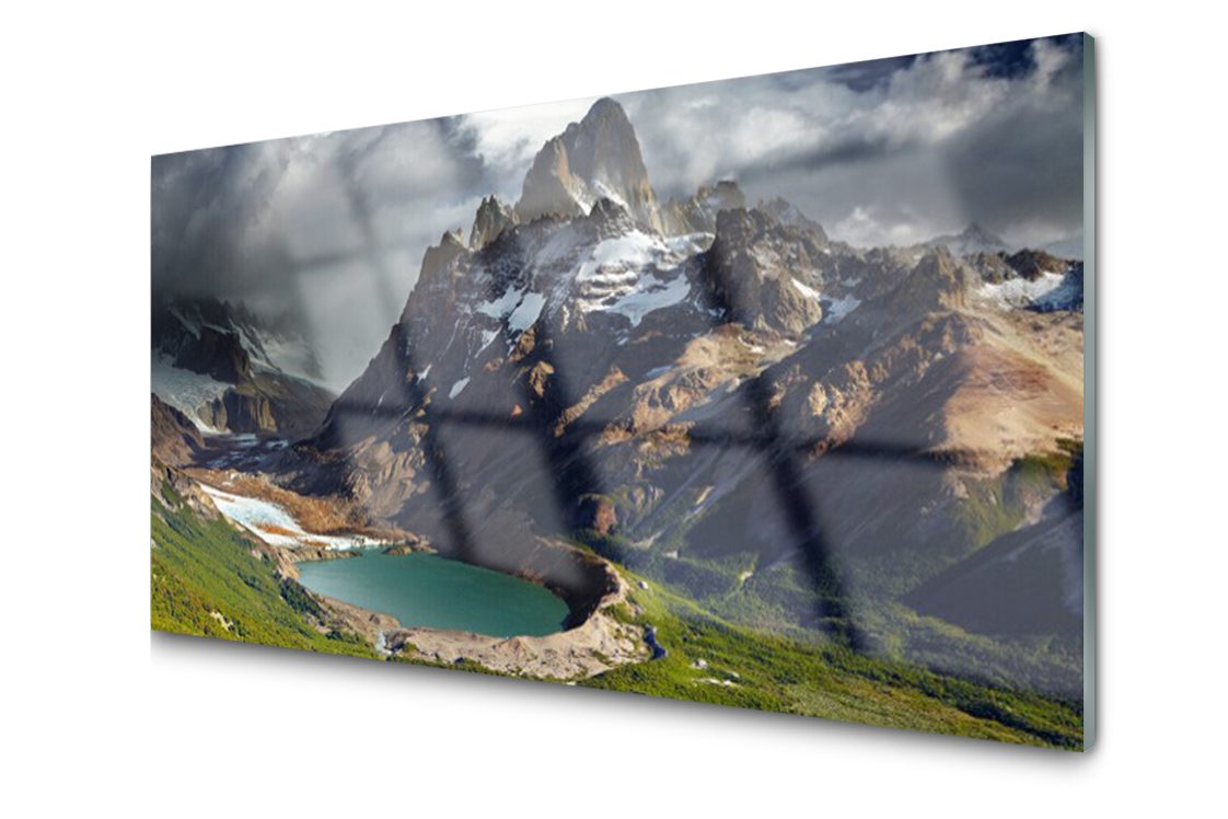 Dekorativní skleněný panel Hora Záliv 100x50