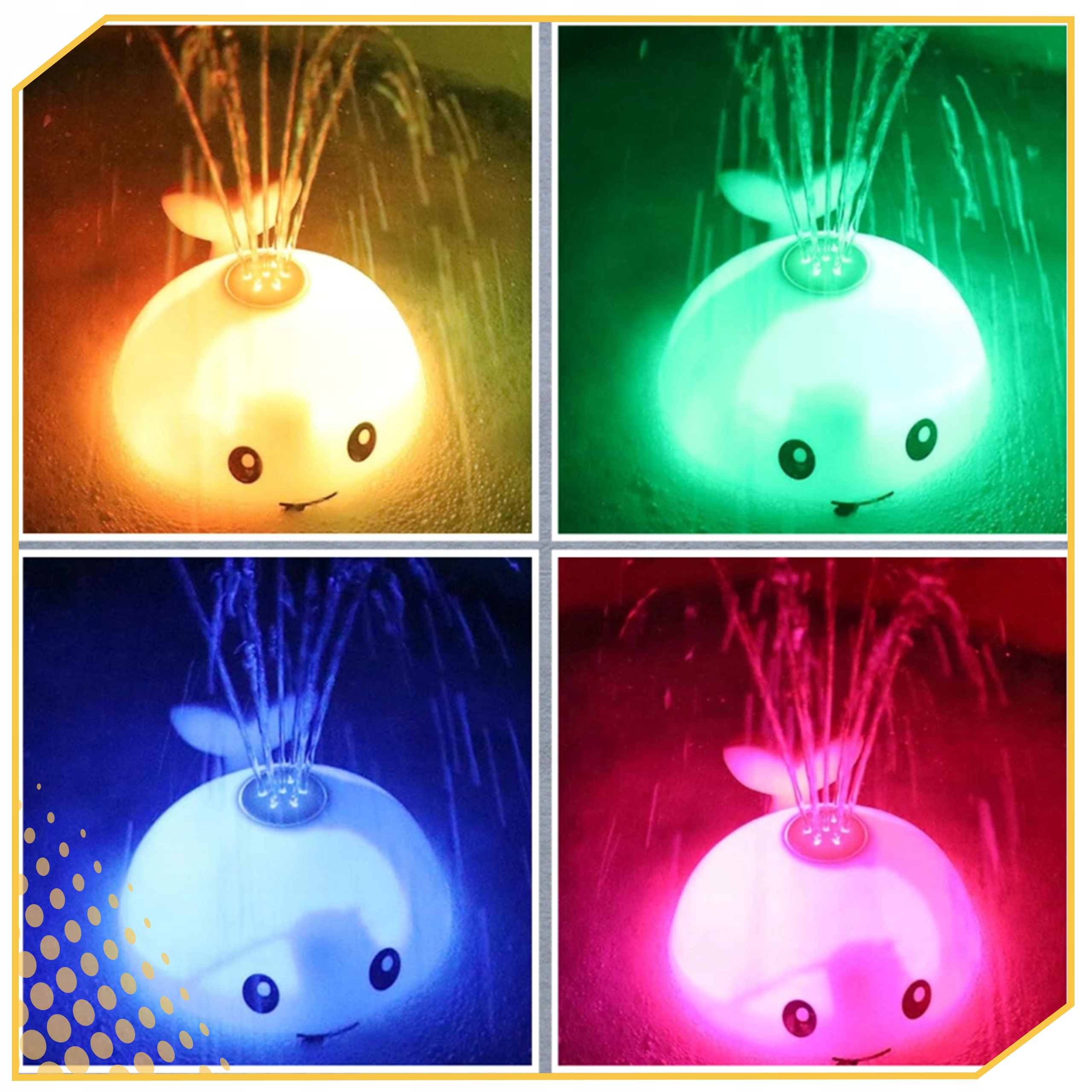 FONTANNA ZABAWKA DO KĄPIELI WODY TRYSKAJĄCY WIELORYB ŚWIECĄCY Marka Lewer