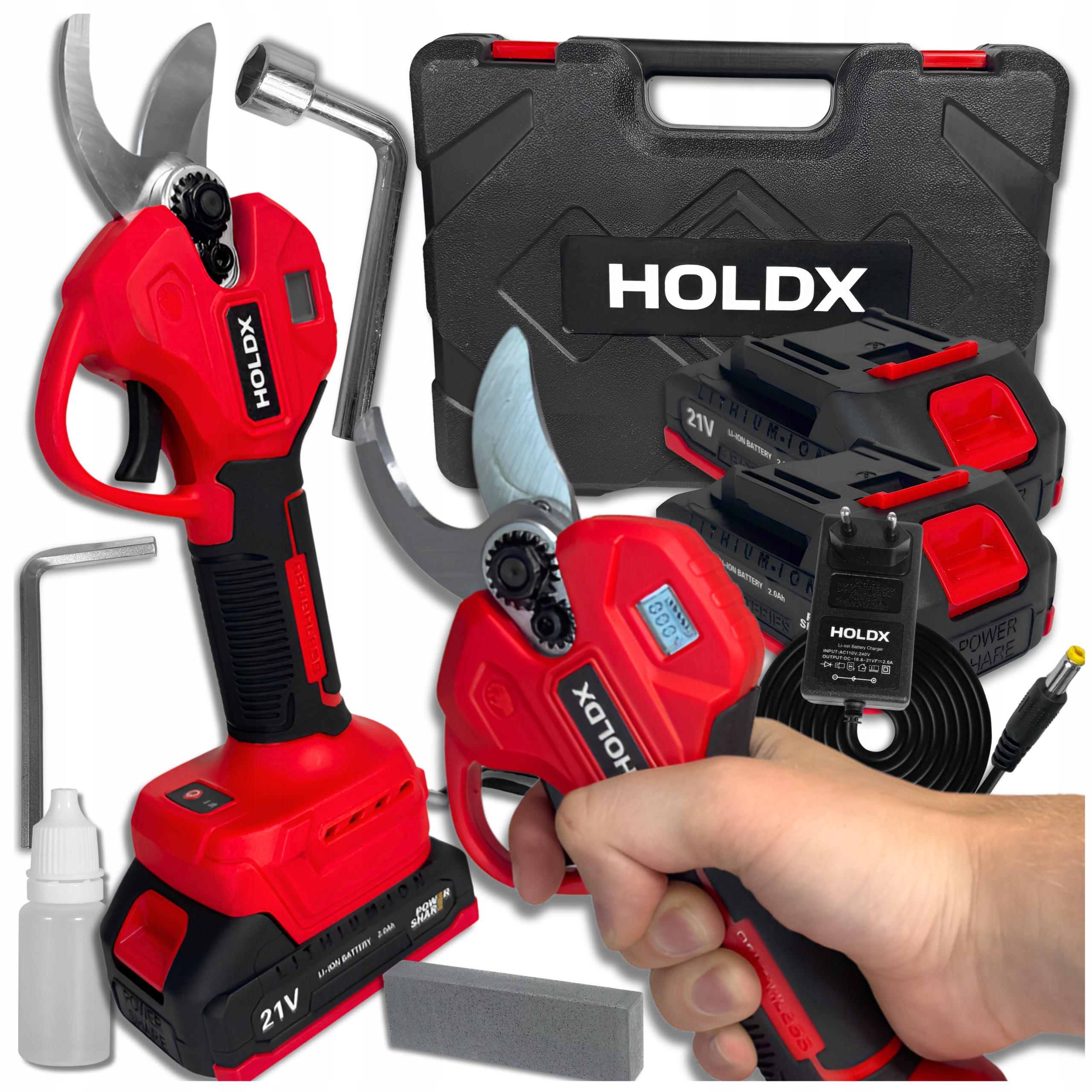 Zahradní Nůžky Výkonné Zahradní Elektrické Nůžky 2XAKU Sada XL