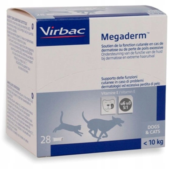 Levně Virbac Virbac Megaderm 28x4 ml doplněk stravy pro psy a kočky do 10 kg na