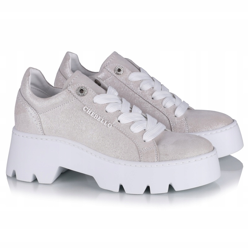 Dámské polobotky na platformě CheBello 4632-512-000-PSK-S385 stříbrné VEL.37