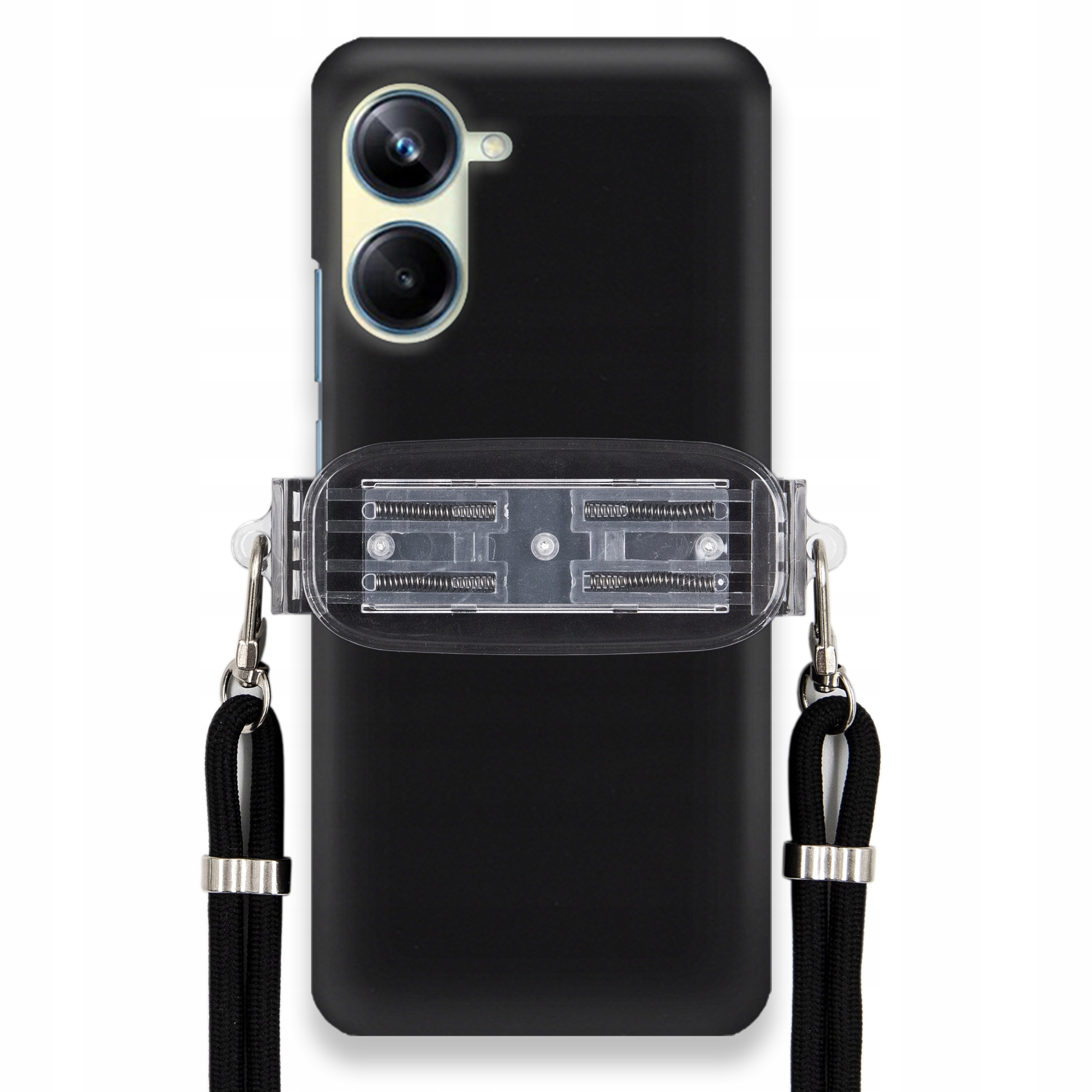 Pouzdro Pro Realme 10 Pro 5G Mat Černé Pouzdro Univerzální Držák Černá Šňůrka