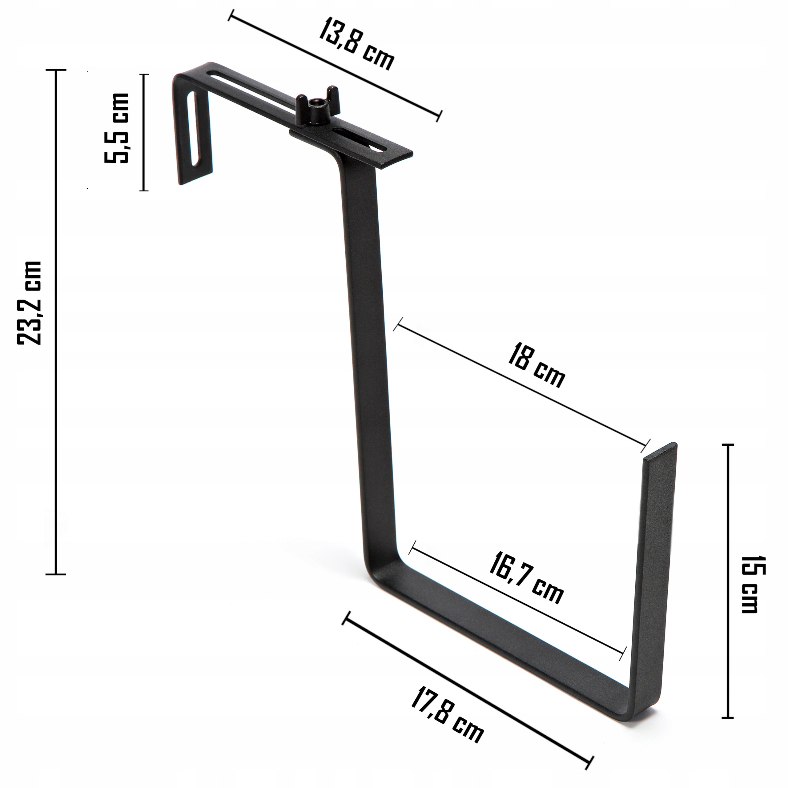UCHWYT REGULOWANY HAK METALOWY DO SKRZYNKI BALKONOWEJ BEGONIA CZARNY EAN (GTIN) 5900119046232