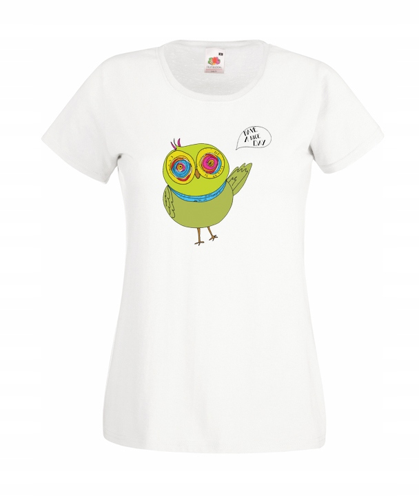 

L Koszulka Damska Sowa Sowy Kolorowa Sówka Owl