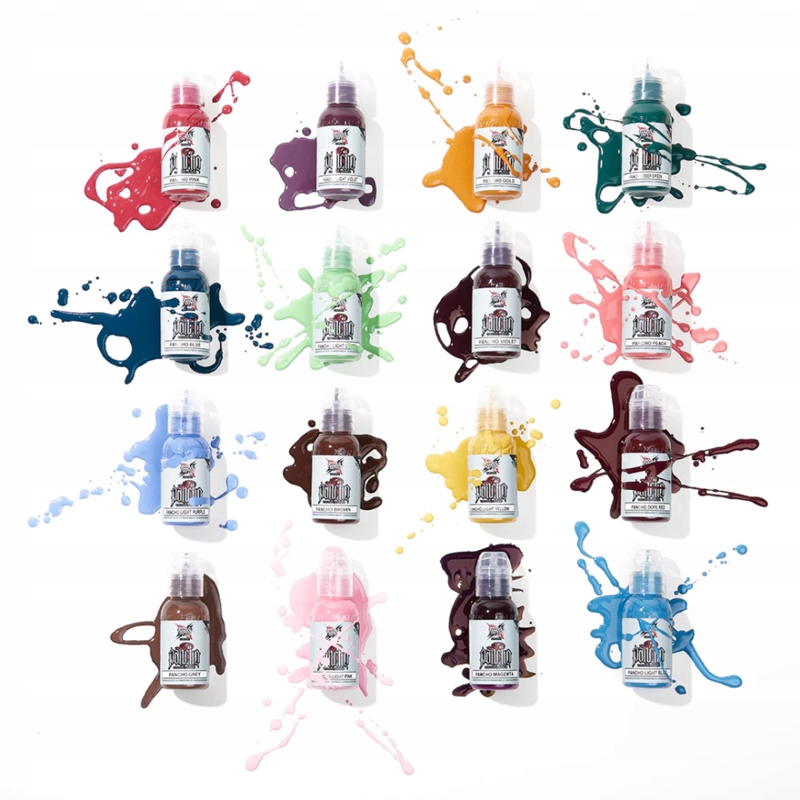 Zestaw farb do tatuażu World Famous A.D. Pancho Pro Colour Set, 16*30 ml Marka inna marka