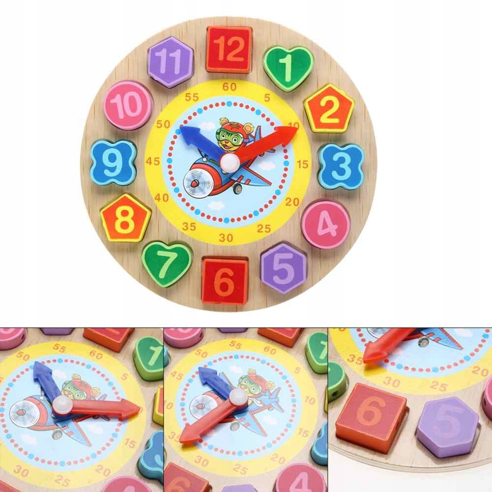 SORTER DREWNIANY ZEGAR KORALIKI DO NAWLEKANIA Materiał inny