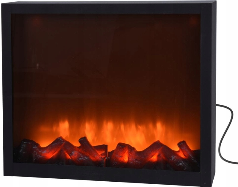 Stojanový krb bez topné funkce, elektrický, Led, černý