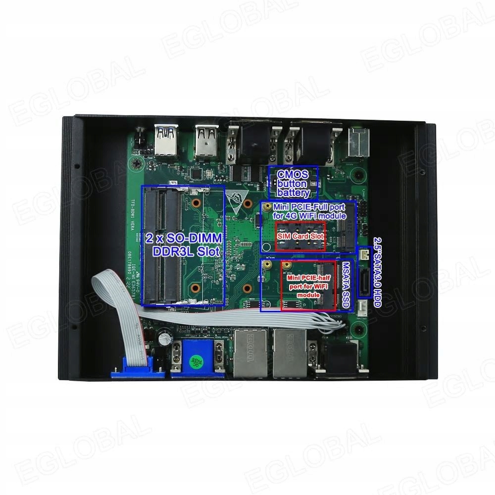 Komputer przemysłowy Fanless GK1 Intel USB COM GPIO 2.5Gb HDMI VGA WiFi System operacyjny brak systemu