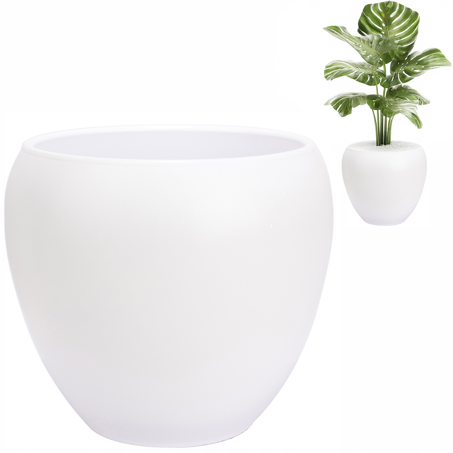 Doniczka Ceramiczna Duża 27cm biała do palmy domu salonu na balkon taras