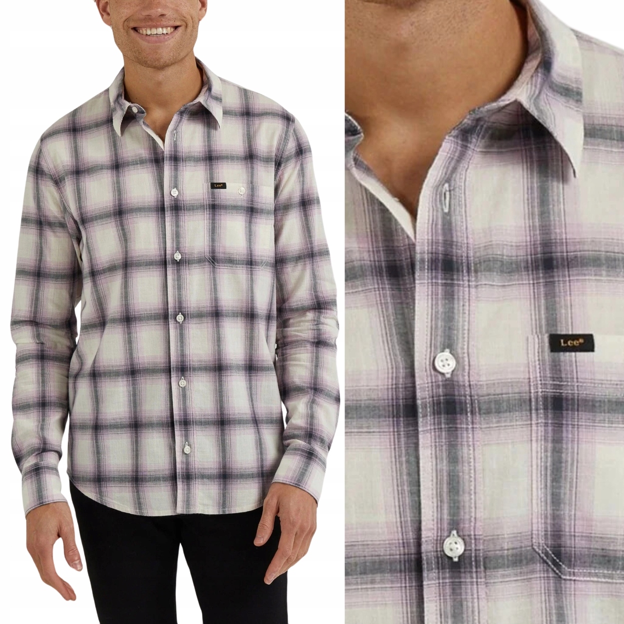 Lee Leesure Shirt Pansy Bavlněná Světlá Kostkovaná Košile Regular Fit M