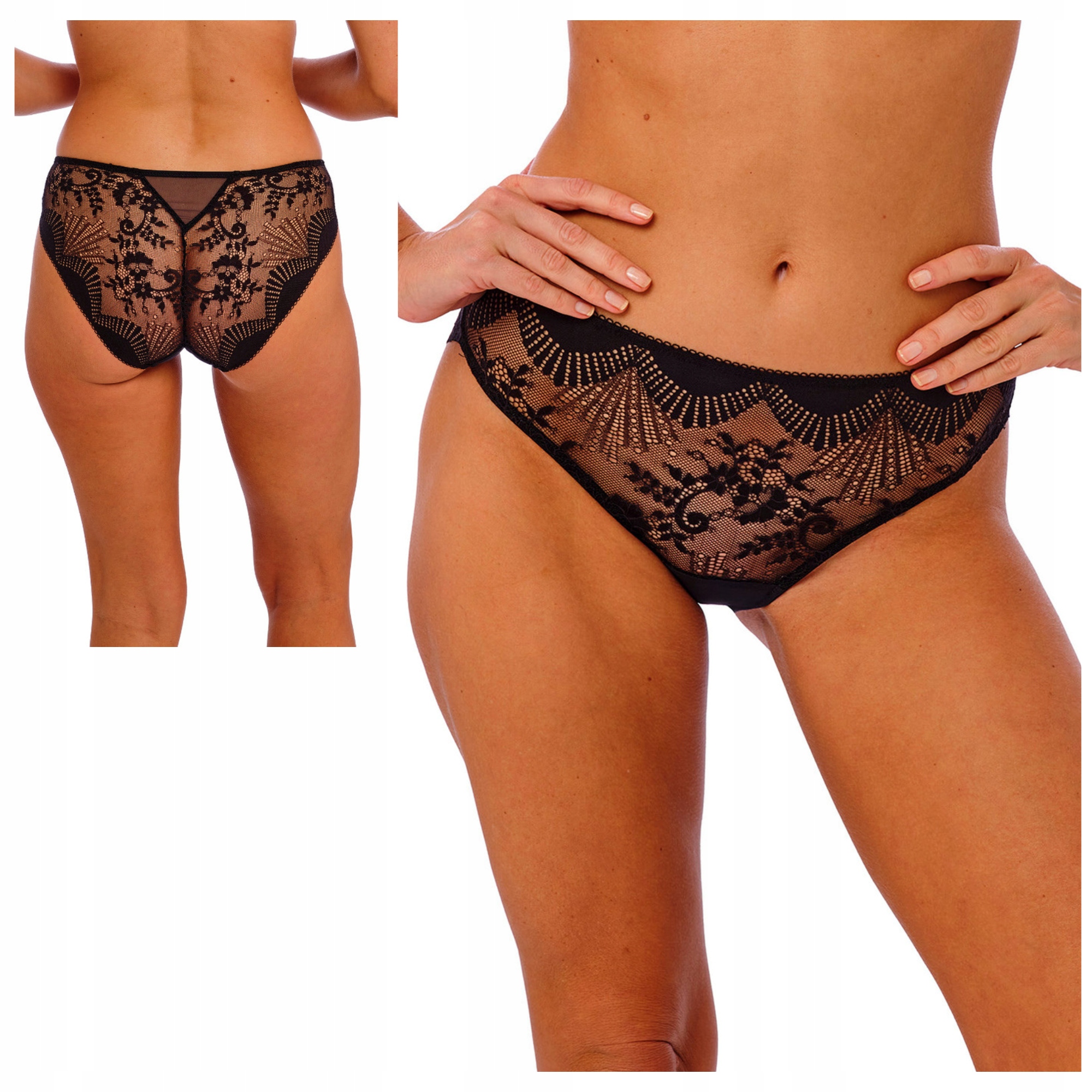 Kalhotky kalhotky klasické černé krajkové smyslné Wacoal Sensu Lace S