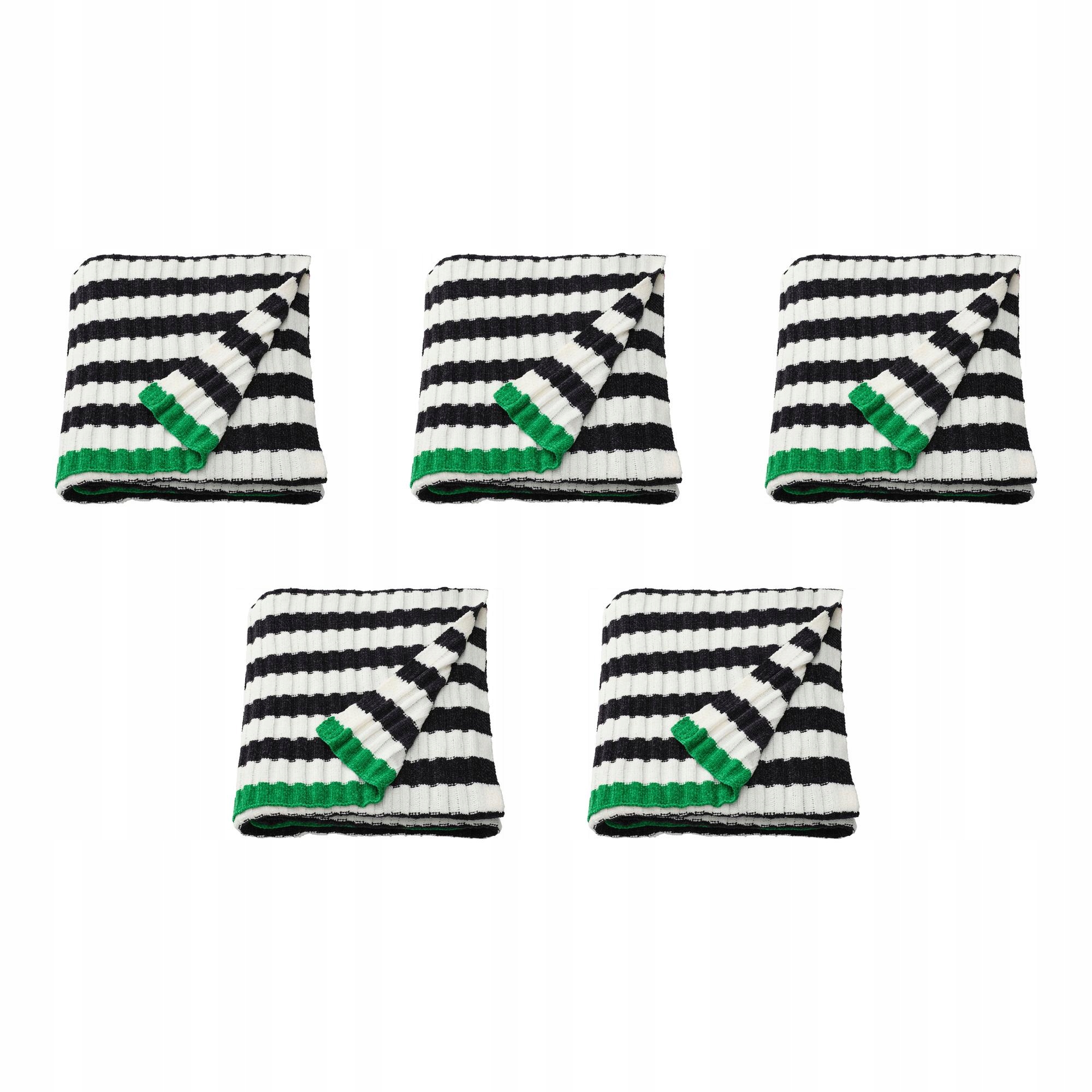 5 ks Pléd černý bílý 130x170 cm Mossmott