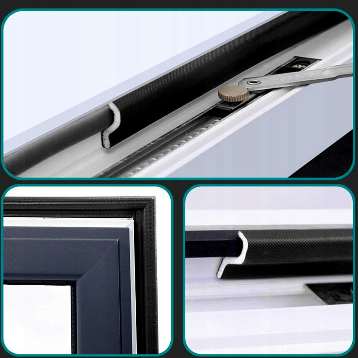 USZCZELKA DO OKNA DRZWI FUTRYNY SAMOPRZYLEPNA TAŚMA USZCZELNIAJĄCA 4m Grubość 2 mm