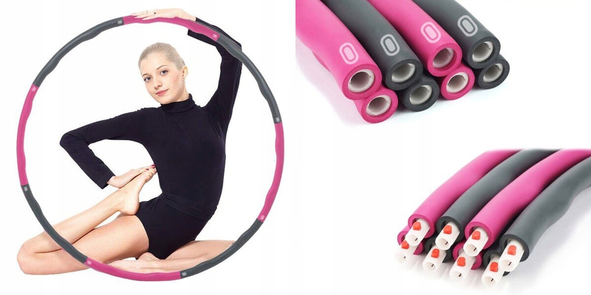 PIANKOWE Składane Hula Hop MASAŻ Odchudzający NIEBIESKI Średnica 96 cm