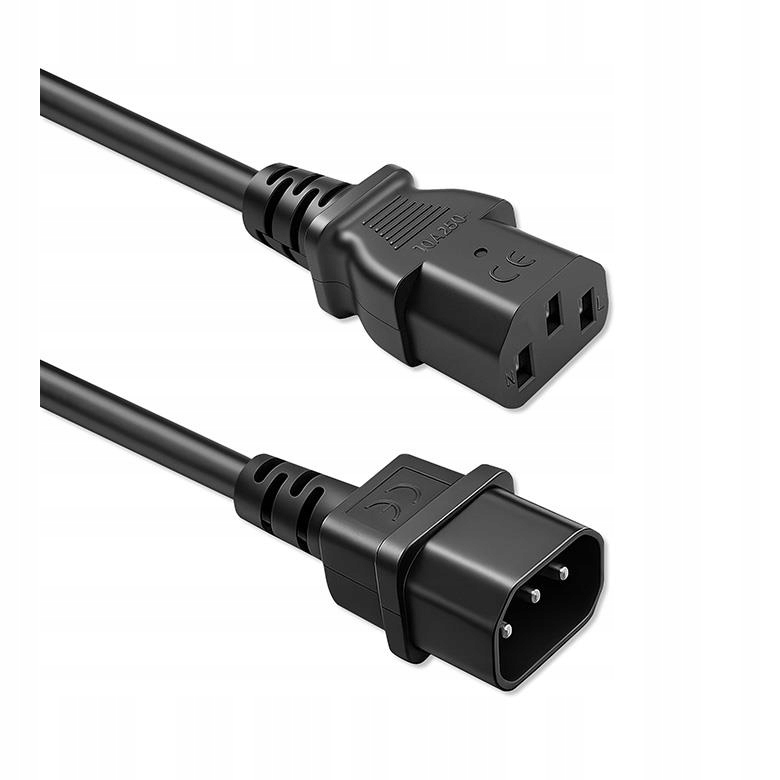 Qoltec Kabel Zasilający Przewód Do Komputer Monitor 2M Iec C13 C14 3X075MM2