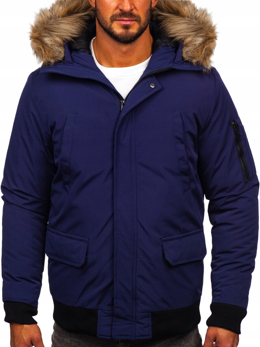 Pánská tmavě modrá zimní bunda Denley 2019A_2XL