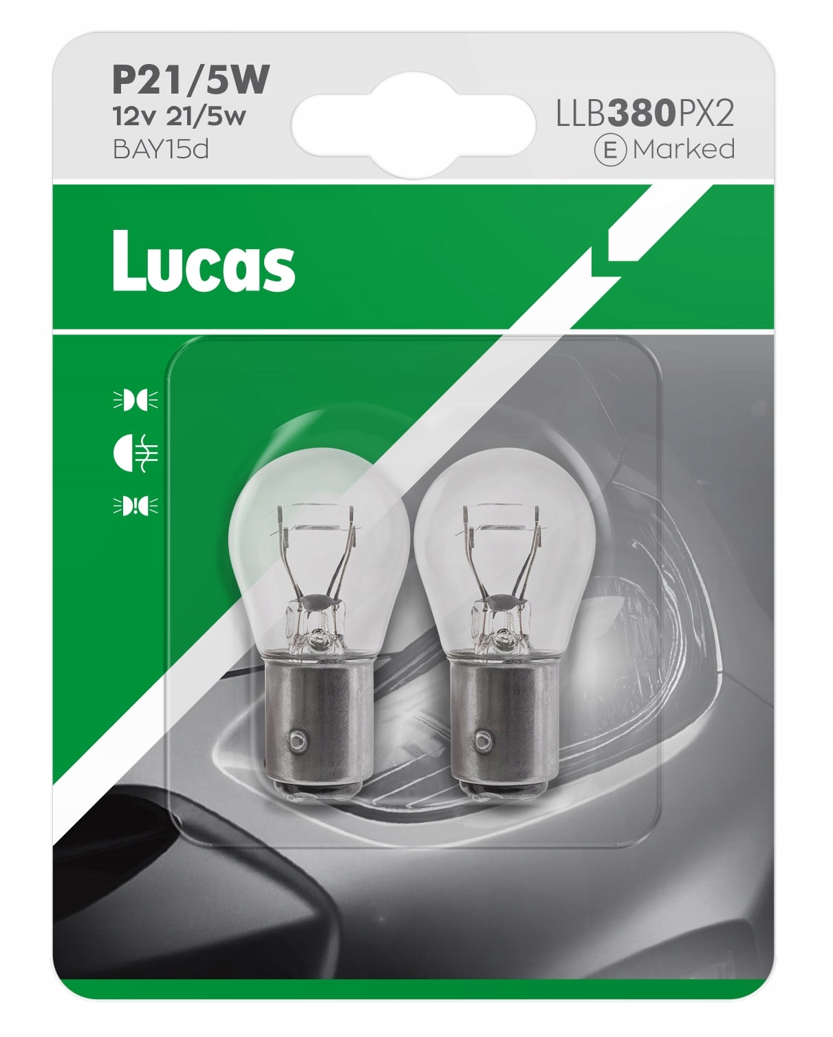 

Żarówka Lucas 2 szt. P21/5W 12V BAY15d Blister