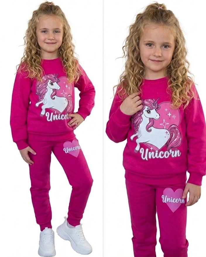 Dres sportowy 110 bluza spodnie Komplet dla dziewczynki Unicorn JEDNOROŻEC5