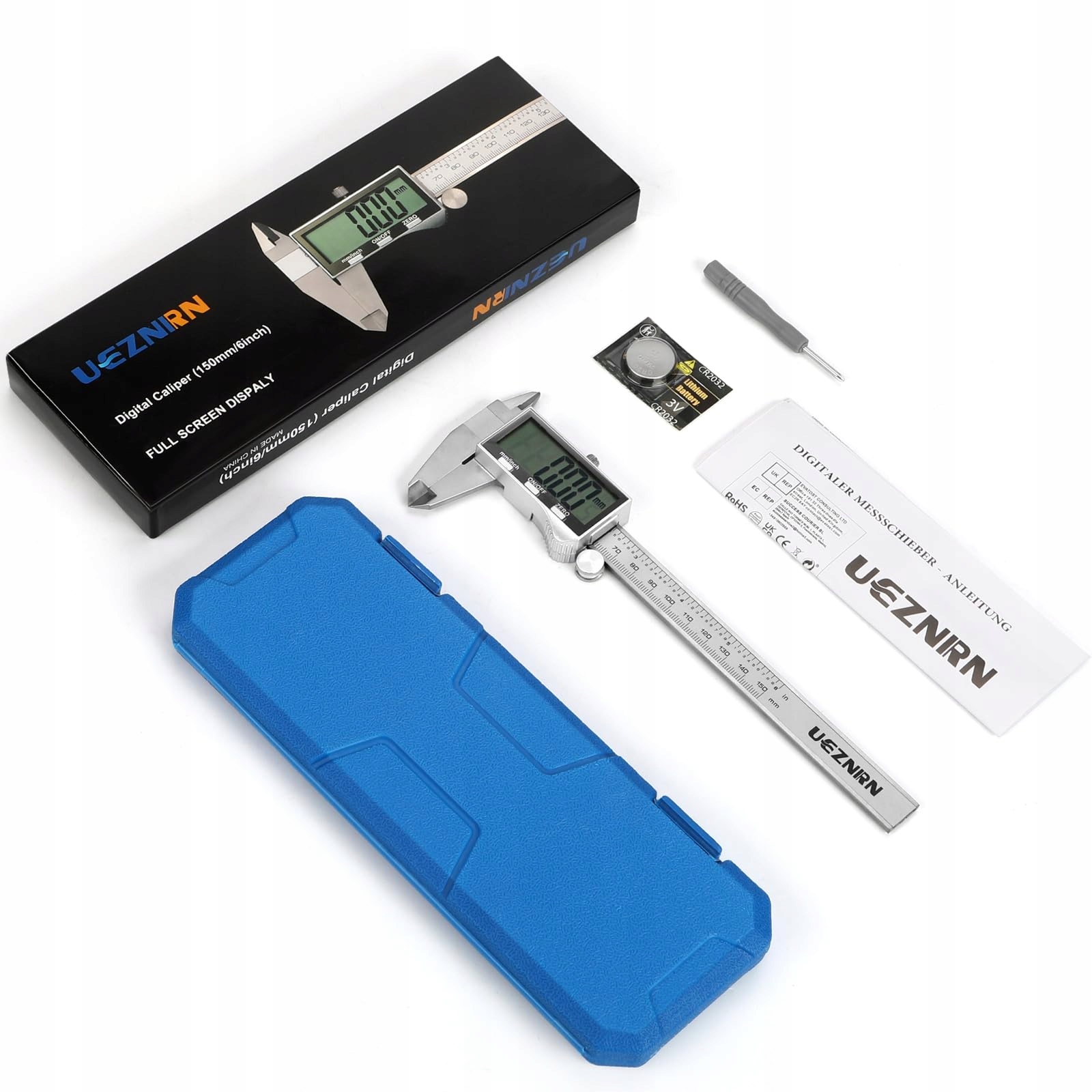 UEZNIRN Suwmiarka Cyfrowa LCD Wodoodporna Pyłoszczelna z Baterią i Etui — miniatura 7