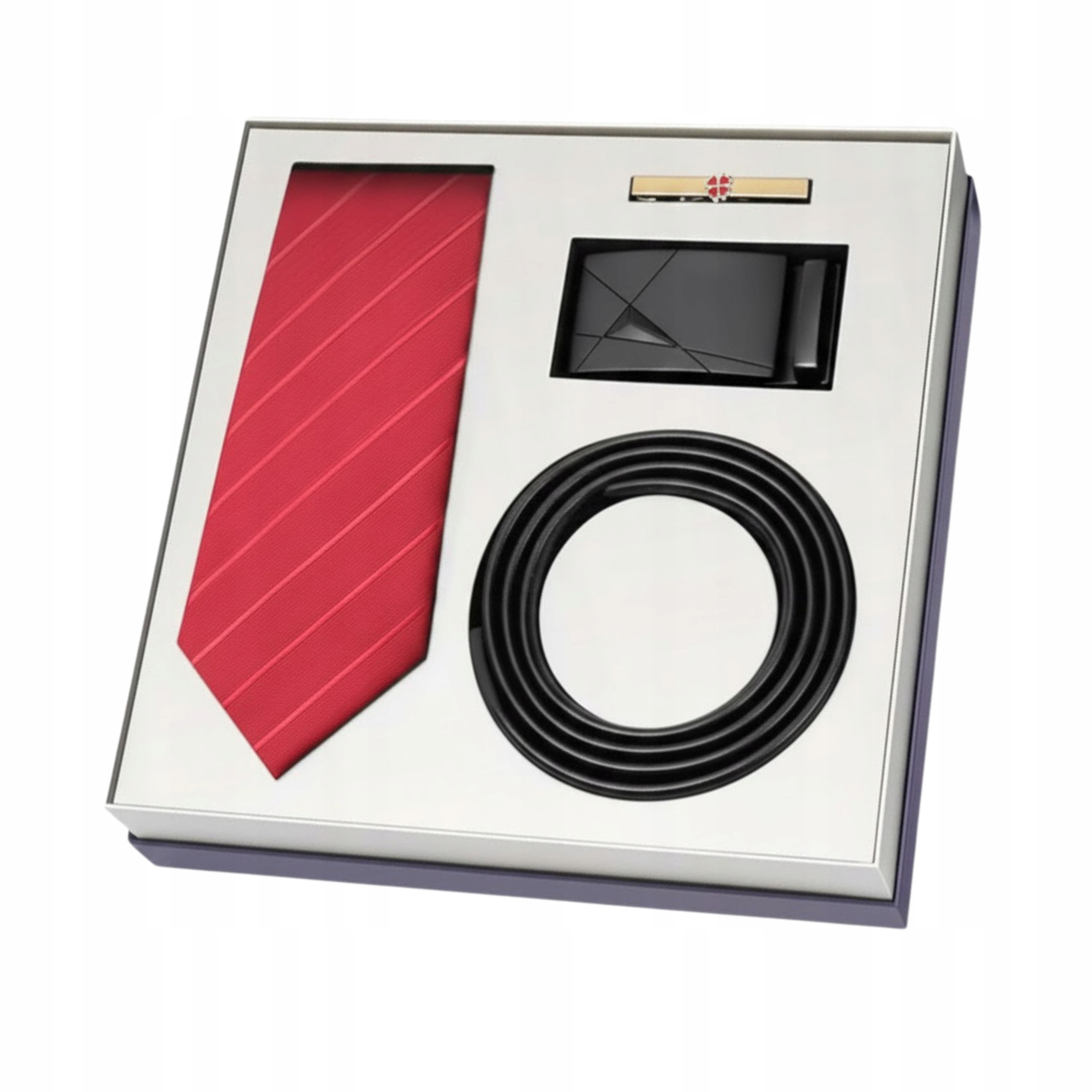 Elegantní Dárková Sada Pánská Kravata Pásek Sponka Komplet K Obleku