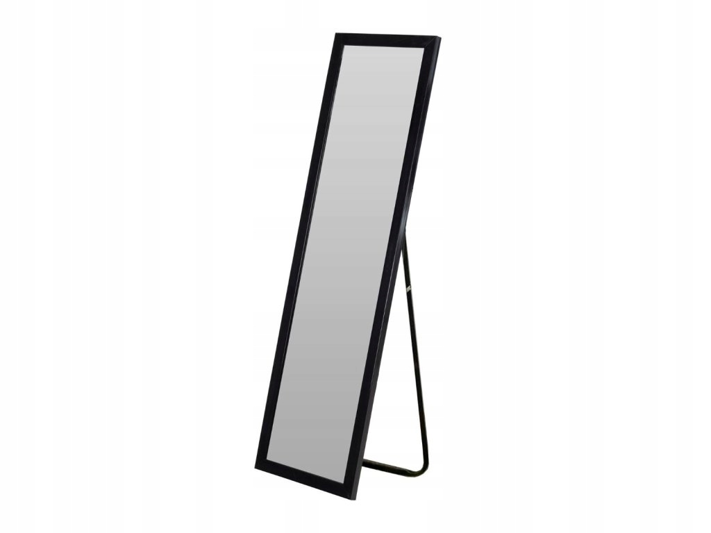 Stojací zrcadlo obdélníkové 126 cm, černé