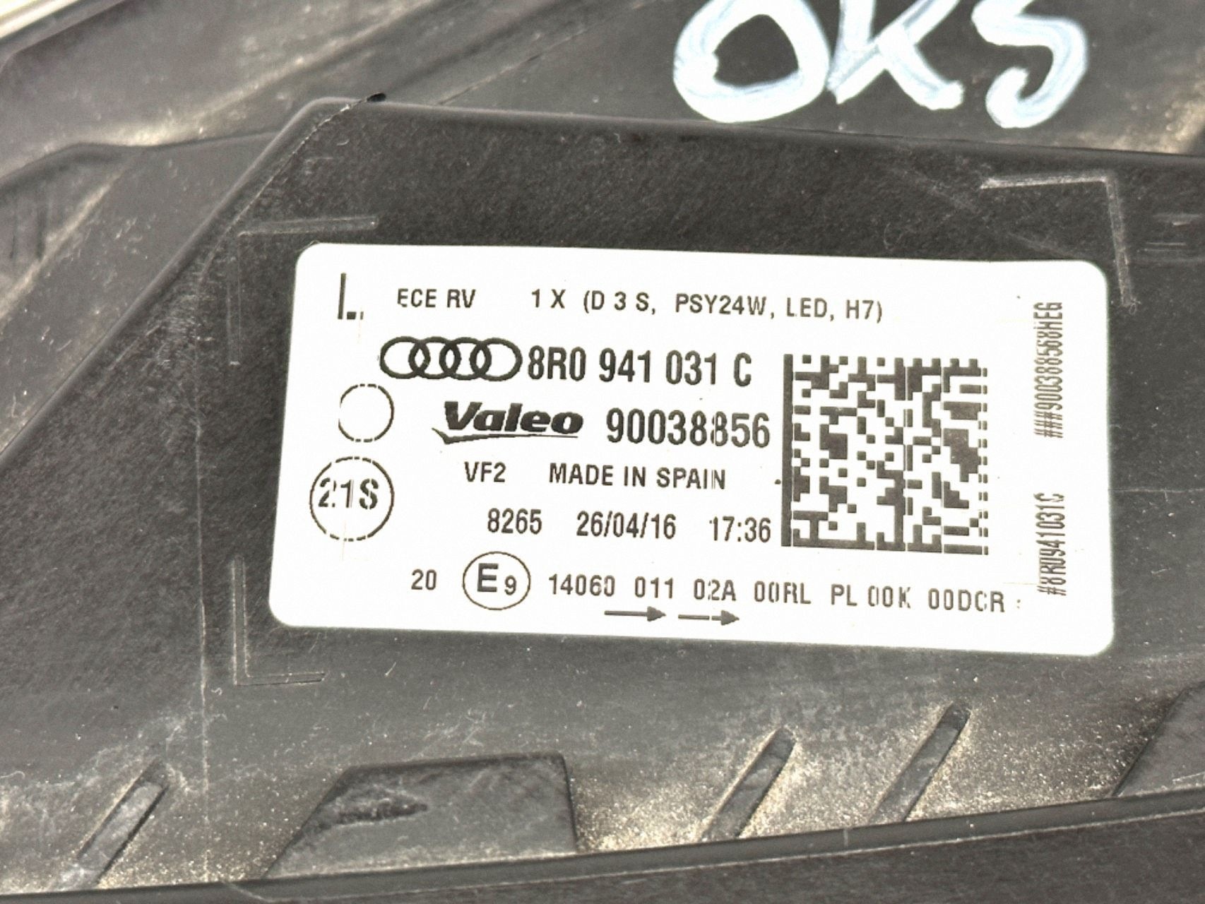 AUDI Q5 SQ5 8R LIFT REFLEKTOR light left front BIXENON positioning 8R0941031C