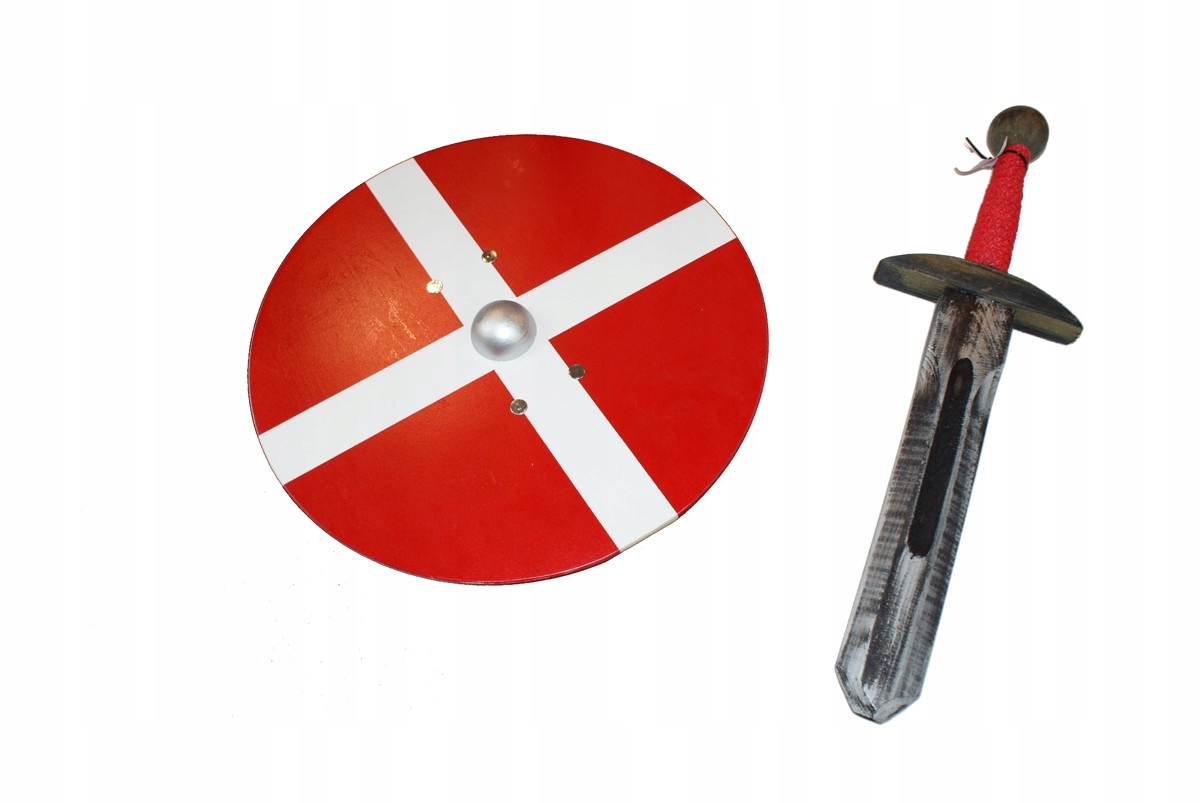 Zestaw rycerz tarcza okrągła z kulą miecz 41cm