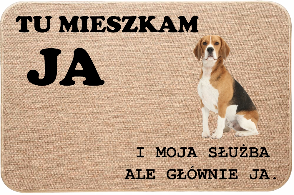 Ľanová Vstupná Rohožka Tu Bývam Ja Beagle Pes Suepr Darček