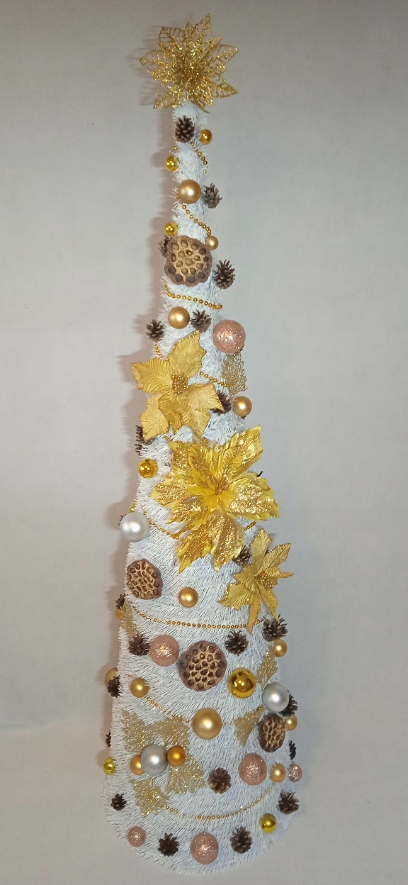 STOŻEK choinka udekorowana ubrana LED 170 cm BIAŁY Wysokość 161 - 180 cm