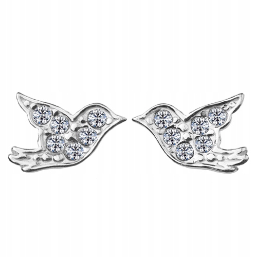 

Srebrne 925 kolczyki celebrytki kolibry Crystal
