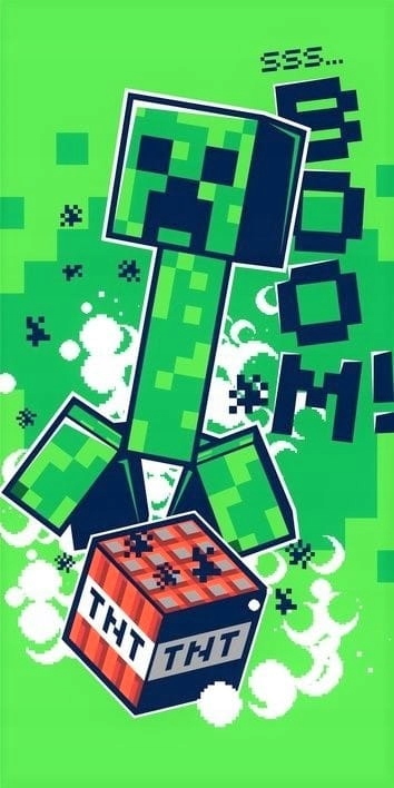 Ręcznik plażowy kąpielowy Minecraft 70x140 Bawełna