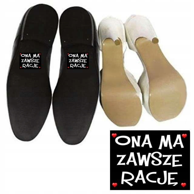 

Naklejki na ślubne buty Ona Ma Zawsze Rację sesja